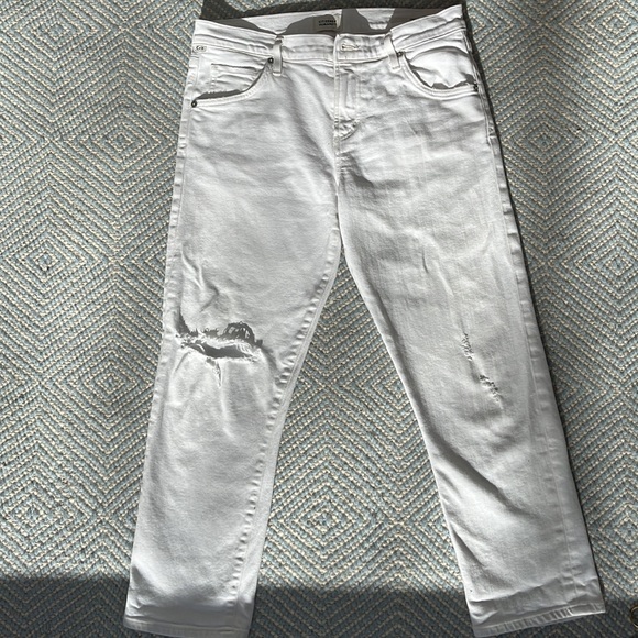 Citizens of Humanity Emerson Slim Boyfriend Jeans in white, size 26. - Picture 3 of 5